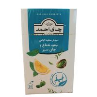 دمنوش گیاهی لیمو ، نعناع و چای سبز چای احمد ساشه 20 عددی
